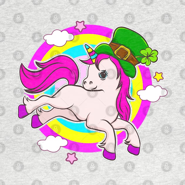 St Patricks Day Unicorn Leprechaun by E